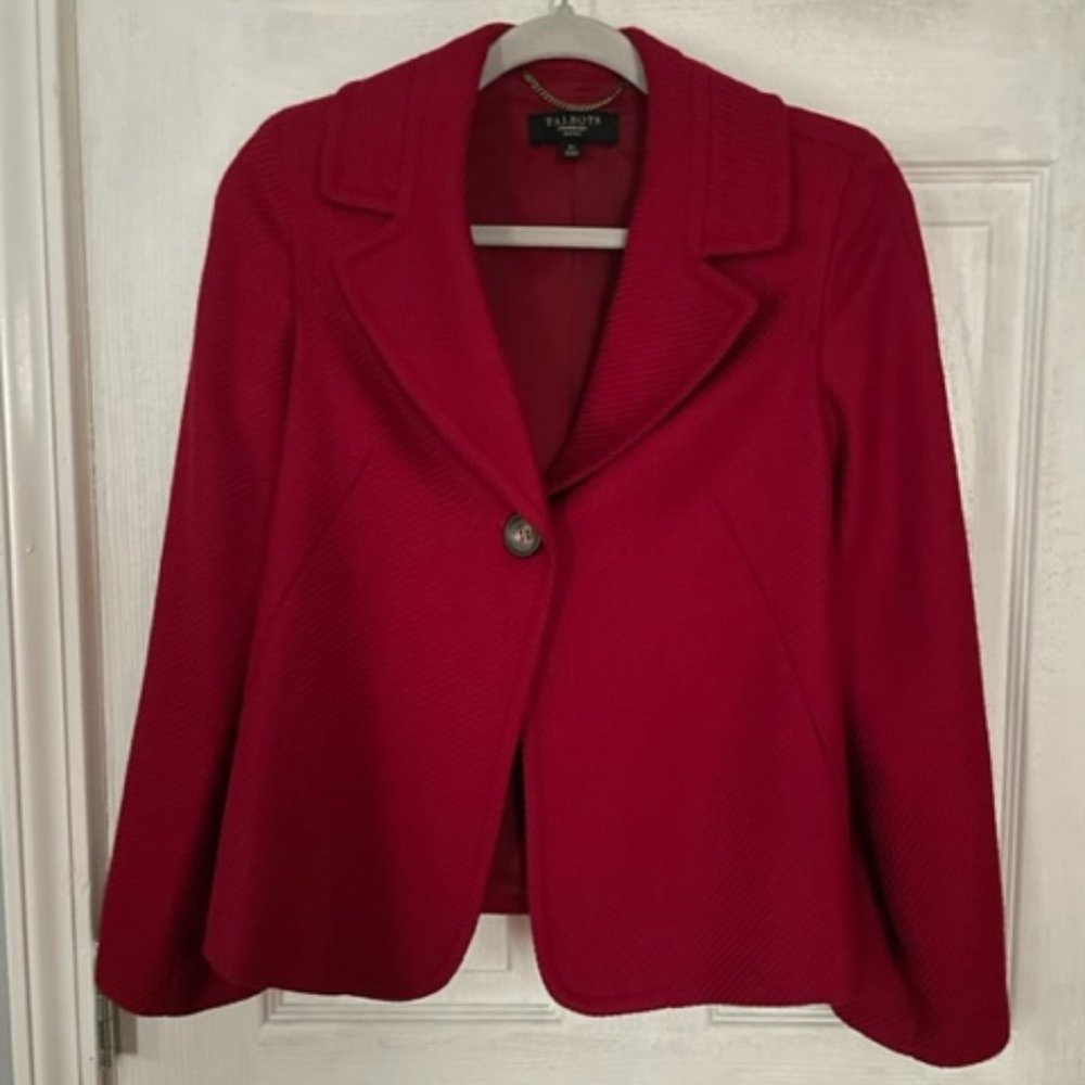 Talbot's Single Button Red Jacket Size 4 Petite - image 1